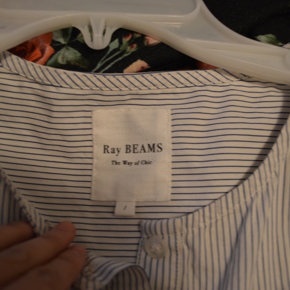 Ray Beams Blue and White Stripes A-line Dress - Picture 3 of 6